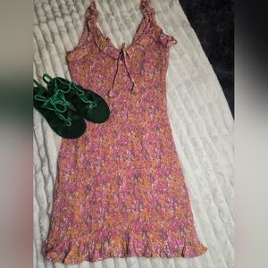 Japna Pink and Orange Sheath Midi Dress